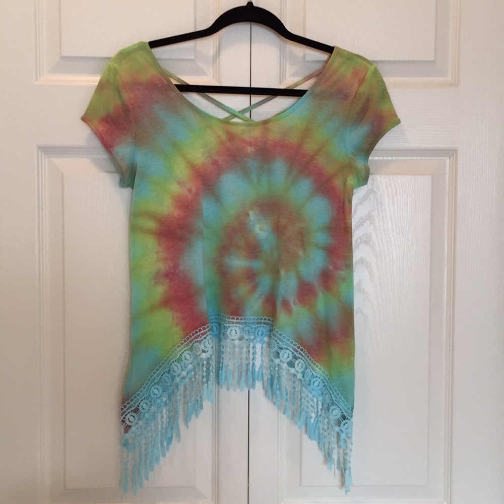 Hand dyed beachy spiral tie dye